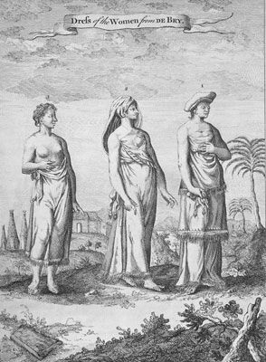 Dress of Kongo Women - Theodore de Bry