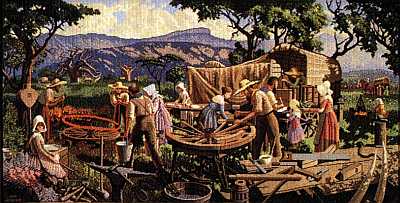 Repairing the Wagon Wheel  Tapestry www.voortrekkermon.org