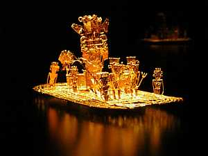 Golden Raft model, Lake Guatavita, Bogota, possible El Dorado legend source [20]