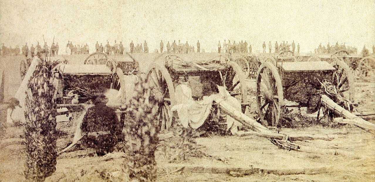 Brazilian artillery commanded by Colonel Mallet during the Paraguayan War