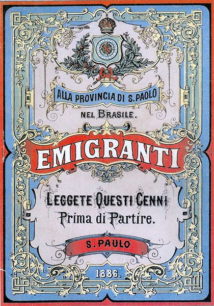 Brazilian Italian emigrant manifesto