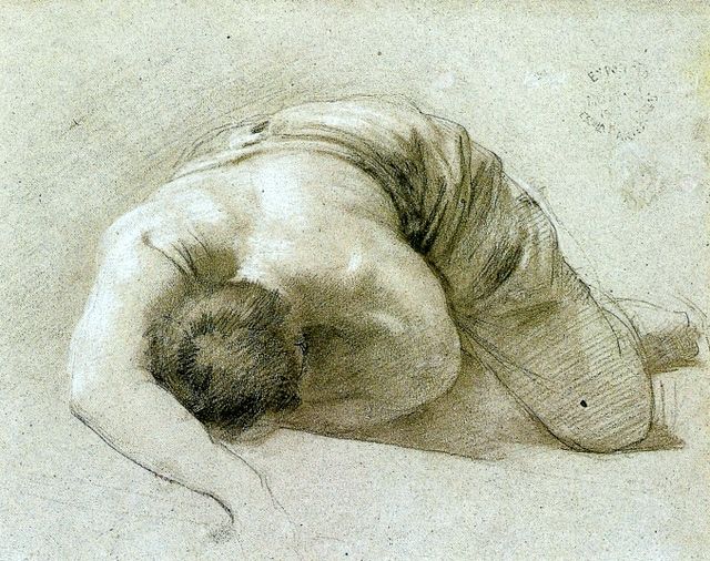 Paraguayan soldier in prone position (study) - Victor Meirelles