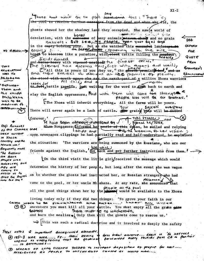 James A. Michener manuscript for The Covenant - Nongquase draft edited  by Uys 2
